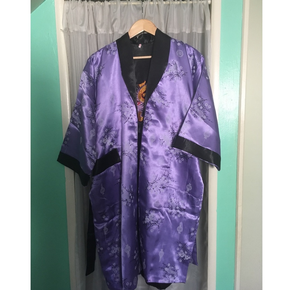 💥SALE! Reversible Thai Silk Kimono Robe💥